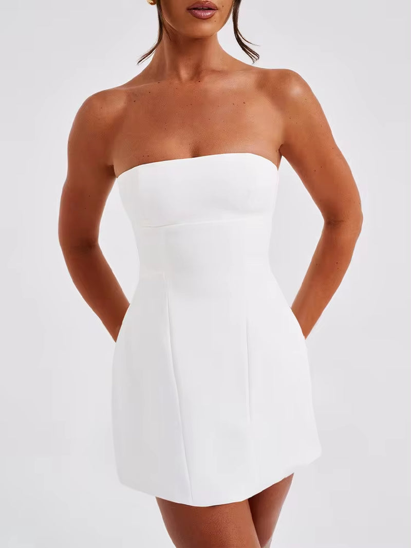 Off-Shoulder Strapless Mini Dress for Women 